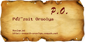 Pázsit Orsolya névjegykártya